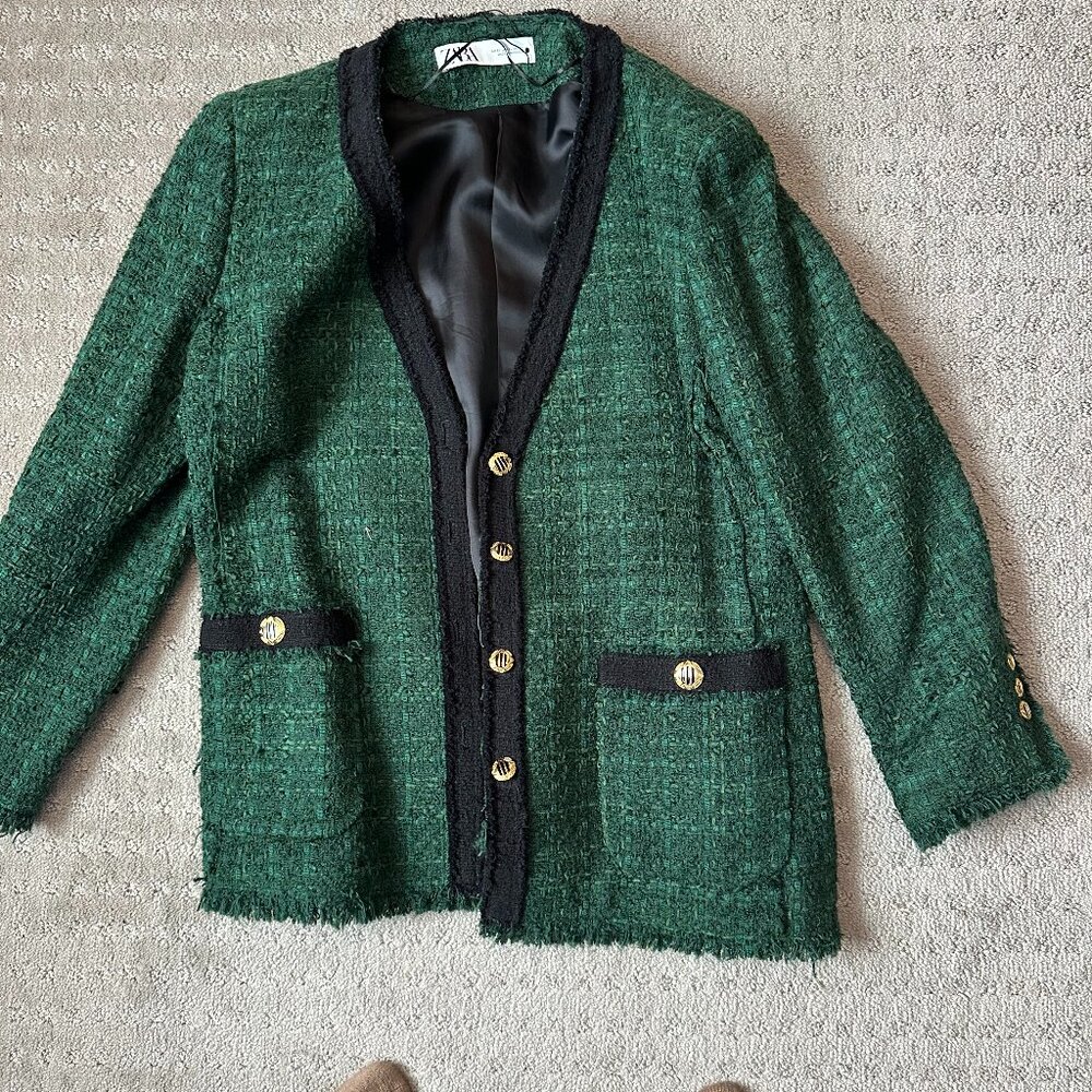 Zara Blazer Green & Black Sz XL